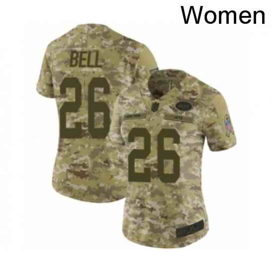 Womens New York Jets 26 Le Veon Bell Limited Camo 2018 Salute to Service Football Jersey